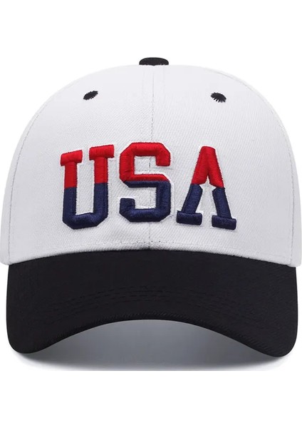 2024 Yeni Moda Fastball Şapka Klasik Abd Işlemeli Amerikan Bayrağı Beyzbol Şapkaları Erkekler Kadınlar Için Snapback - Seçenek Beyaz (Yurt Dışından)