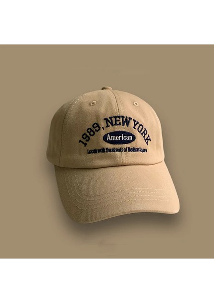 Kore Retro Beyzbol Şapkası Kadın Sonbahar Kış Çok Yönlü Ins Sokak Harf Işlemeli Şapkalar Yaz - Seçenek Haki (Yurt Dışından)