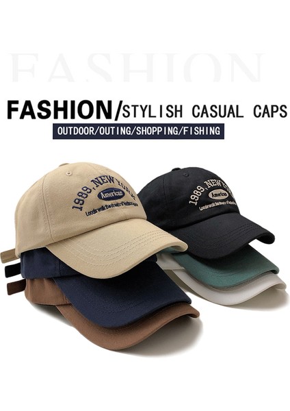Kore Retro Beyzbol Şapkası Kadın Sonbahar Kış Çok Yönlü Ins Sokak Harf Işlemeli Şapkalar Yaz - Seçenek Haki (Yurt Dışından) fiyatları