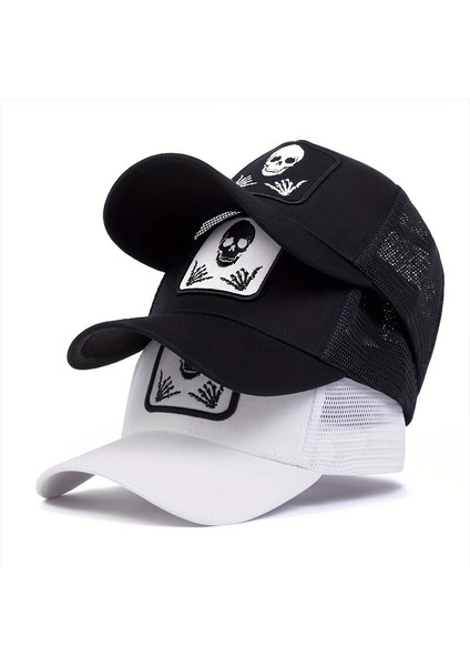 Kafatası Parmak 666 Nakışlı Beyzbol Filesi Şapkaları Bahar ve Yaz Açık Hava Ayarlanabilir Günlük Şapkalar - Seçenek Beyaz (Yurt Dışından) fiyatları