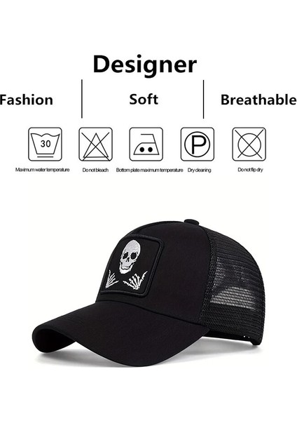 Kafatası Parmak 666 Nakışlı Beyzbol Filesi Şapkaları Bahar ve Yaz Açık Hava Ayarlanabilir Günlük Şapkalar - Seçenek Beyaz (Yurt Dışından) modelleri