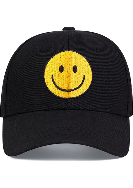 Gülümseyen Yüz Nakışlı Beyzbol Şapkaları Ilkbahar Sonbahar Açık Hava Ayarlanabilir Günlük Şapkalar Güneş Kremi - Seçenek Beyaz (Yurt Dışından) indirimleri