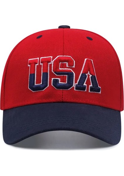 2024 Yeni Moda Fastball Şapka Klasik Abd Işlemeli Amerikan Bayrağı Beyzbol Şapkaları Erkekler Kadınlar Için Snapback - Seçenek Kırmızı (Yurt Dışından)