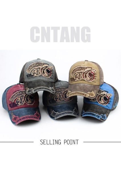 Cntang Erkek Beyzbol Şapkası Pamuklu Moda Köpekbalığı Nakışlı Rahat Vizör Şapka Kadınlar Için Snapback Marka Kalça - Seçenek Mavi - Ayarlanabilir (Yurt Dışından) fiyatları