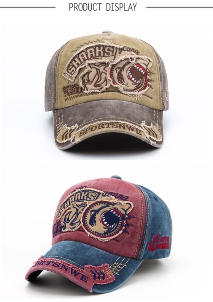 Cntang Erkek Beyzbol Şapkası Pamuklu Moda Köpekbalığı Nakışlı Rahat Vizör Şapka Kadınlar Için Snapback Marka Kalça - Seçenek Mavi - Ayarlanabilir (Yurt Dışından) fırsatları