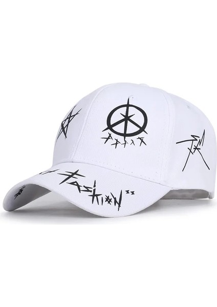 2024 Yeni Harf Desenli Baskılı Snapback Beyzbol Şapkaları Ilkbahar ve Sonbahar Açık Hava Ayarlanabilir - Seçenek Beyaz - Ayarlanabilir (Yurt Dışından)