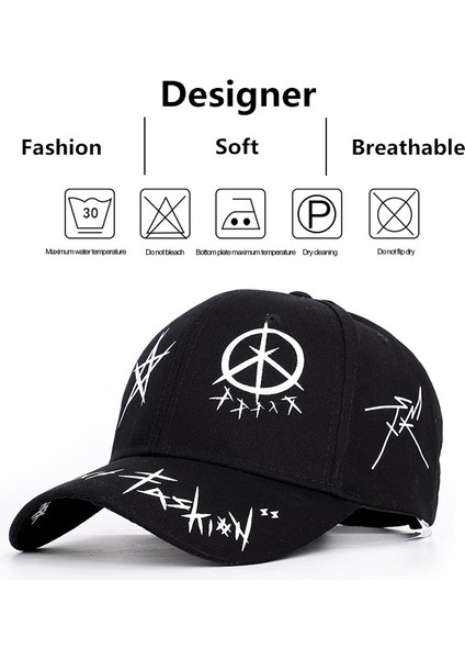 2024 Yeni Harf Desenli Baskılı Snapback Beyzbol Şapkaları Ilkbahar ve Sonbahar Açık Hava Ayarlanabilir - Seçenek Beyaz - Ayarlanabilir (Yurt Dışından) fiyatları