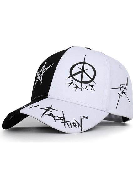 2024 Yeni Harf Desenli Baskılı Snapback Beyzbol Şapkaları Ilkbahar ve Sonbahar Açık Hava Ayarlanabilir - Seçenek Beyaz - Ayarlanabilir (Yurt Dışından) indirimleri