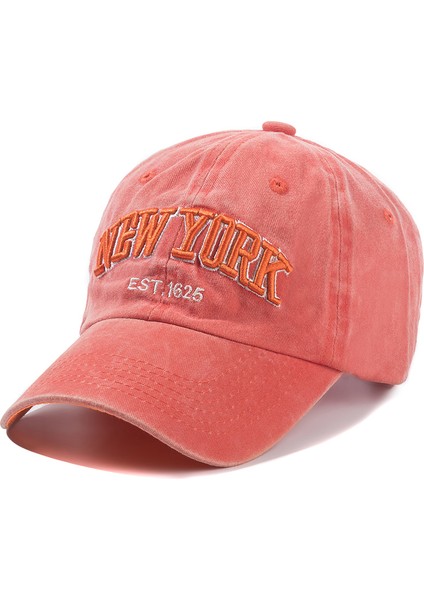 2024 New York Yıkanmış Pamuklu Şapka Erkekler Kadınlar Gorras Snapback Şapkalar Beyzbol Şapkaları Güneş Koruması Casquette - Seçenek Kırmızı (Yurt Dışından) indirimleri
