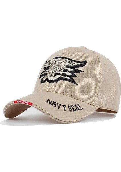 Seal Assault Team Nakışlı Beyzbol Şapkaları Ilkbahar ve Sonbahar Açık Hava Ayarlanabilir Günlük Şapkalar Güneş Kremi - Seçenek Bej (Yurt Dışından)
