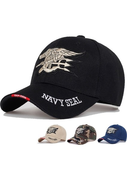 Seal Assault Team Nakışlı Beyzbol Şapkaları Ilkbahar ve Sonbahar Açık Hava Ayarlanabilir Günlük Şapkalar Güneş Kremi - Seçenek Bej (Yurt Dışından) modelleri