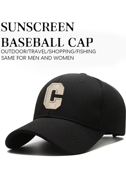 Beyzbol Şapkası Yeni Ins Harf C Şapka Kadın Ilkbahar Yaz Kore Versiyonu Basit Moda Çok Yönlü Alfabe -Seçenek Siyah-Ayarlanabilir (Yurt Dışından) fiyatları
