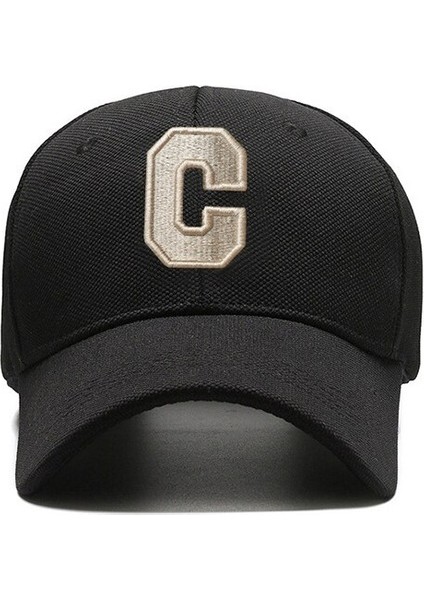 Beyzbol Şapkası Yeni Ins Harf C Şapka Kadın Ilkbahar Yaz Kore Versiyonu Basit Moda Çok Yönlü Alfabe -Seçenek Siyah-Ayarlanabilir (Yurt Dışından) indirimleri