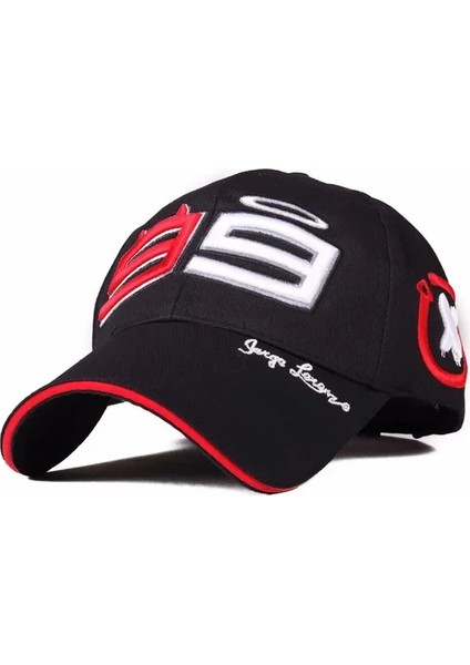 99 Nakış Beyzbol Şapkası Moda Şövalye Erkek ve Kadın Beyzbol Şapkaları Yarış Şapkası Bahar ve Yaz Pamuk - Seçenek Siyah (Yurt Dışından)