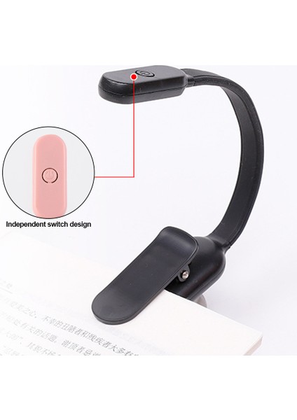 Mini LED Kitap Gece 3 Parlaklık Ayarlanabilir USB Şarj Edilebilir Klipsli Çalışma Okuma Lambası Seyahat Yatak Odası Yurt Okuma (Yurt Dışından)