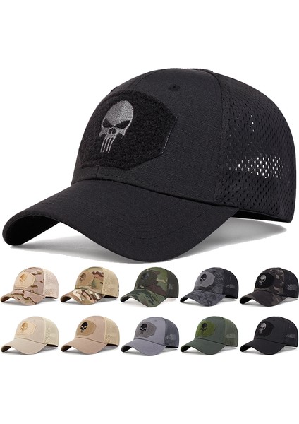 Kafatası Nakışlı Etiket Nefes Alabilir Beyzbol Şapkaları Ilkbahar ve Sonbahar Açık Hava Ayarlanabilir Günlük Şapka - Seçenek Gri (Yurt Dışından) fiyatları