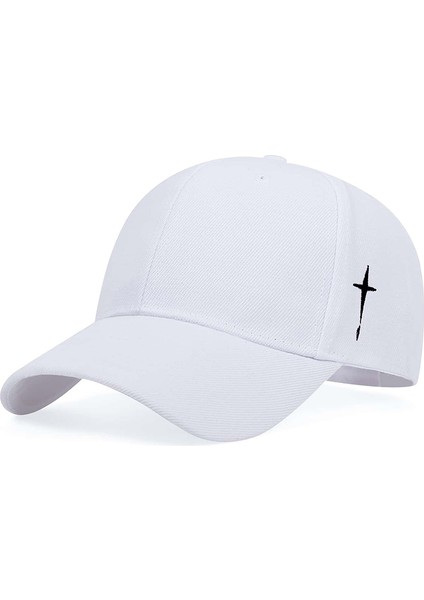 Basit Çapraz Su Damlası Nakışlı Beyzbol Şapkaları Ilkbahar ve Sonbahar Açık Hava Ayarlanabilir Günlük - Seçenek Beyaz - Ayarlanabilir (Yurt Dışından) fırsatları