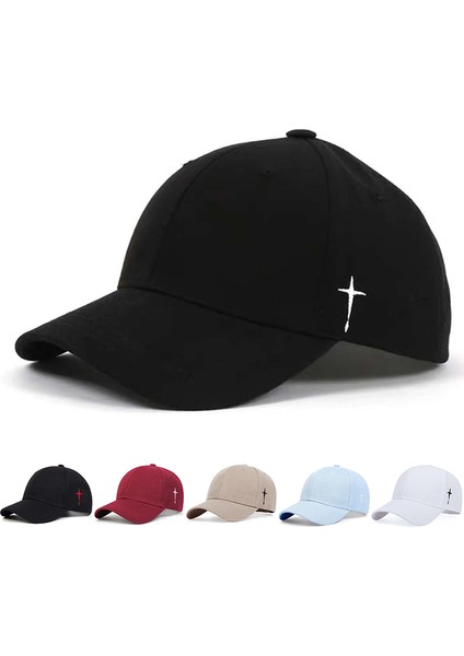 Basit Çapraz Su Damlası Nakışlı Beyzbol Şapkaları Ilkbahar ve Sonbahar Açık Hava Ayarlanabilir Günlük -Seçenek Siyah-Ayarlanabilir (Yurt Dışından) fiyatları