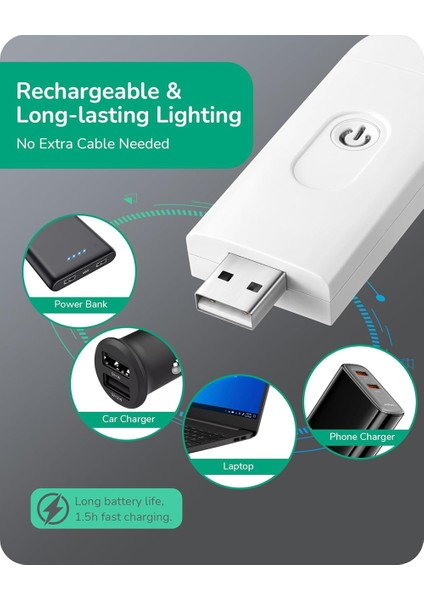 Kitap Işığı LED USB Şarj Edilebilir Okuma Işığı Göz Koruması Gece Işığı Taşınabilir Klipsli Masa Işığı Ayraç Okuma Işığı (Yurt Dışından)