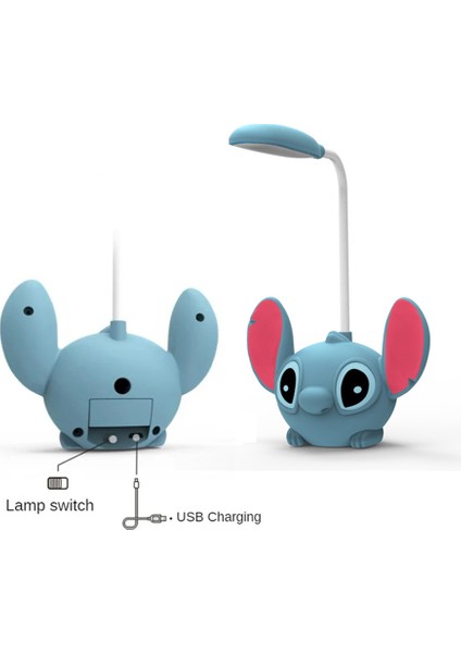 Lilo&stitch Gece Lambası Parlayan Karikatür Lilo&stitch Dekorasyon LED Masa Lambası Kalem Ucu Katlanabilir Çocuk Okuma Masası (Yurt Dışından)