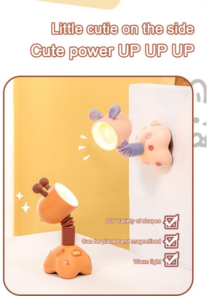 Mini LED Gece Lambası Pil ile Çalışan Yatak Odası Başucu Karikatür Masa Lambası Atmosfer Lambası Masaüstü Dekorasyon Gece Lambası (Yurt Dışından)