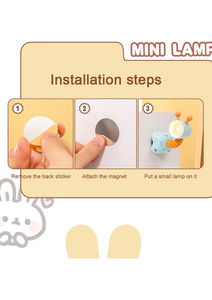 Mini LED Gece Lambası Pil ile Çalışan Yatak Odası Başucu Karikatür Masa Lambası Atmosfer Lambası Masaüstü Dekorasyon Gece Lambası (Yurt Dışından)