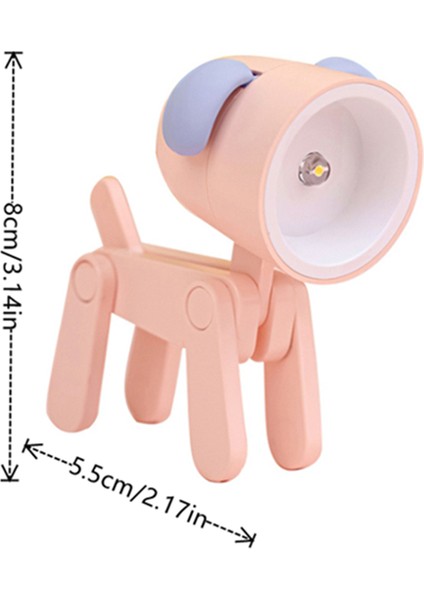 Mini LED Gece Lambası Katlanır Masa Lambası Karikatür Sevimli Evcil Hayvan Köpek Geyik Şekli Gece Lambası Ayarlanabilir Çocuk Yatak Odası Başucu Dekoru Hediye (Yurt Dışından)