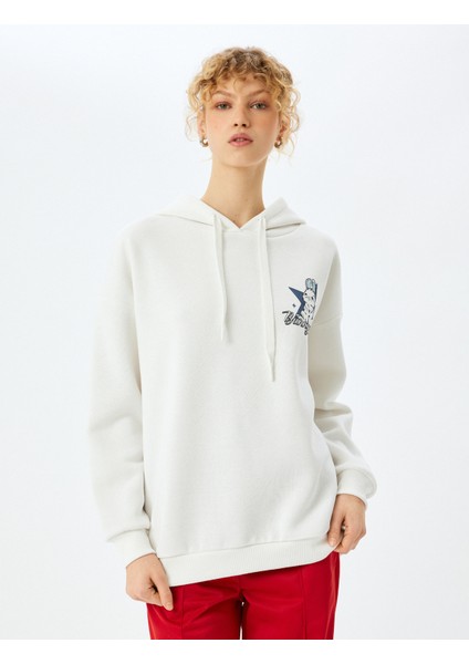Arkası Baskılı Kapüşonlu Oversize Sweatshirt modelleri