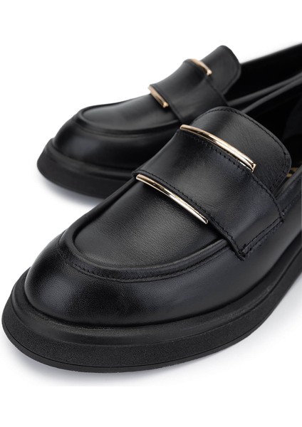 Kadın Siyah Deri Loafer Ayakkabı 1066 2305 Bn Ayk SK24-25 Sıyah Dr modelleri