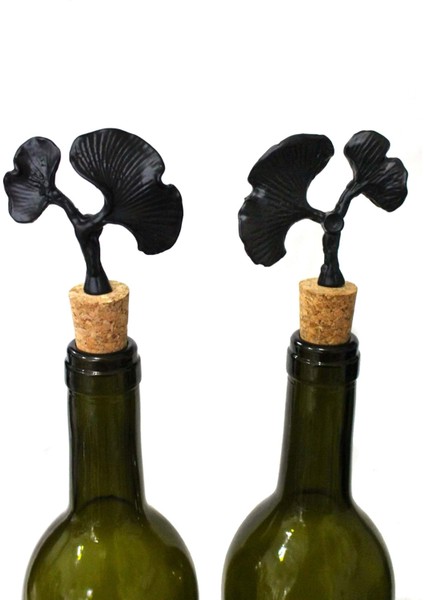 Özel Tasarım Siyah Stantlı 2li Ginkgo Yağdanlık Yağlık 750 Ml