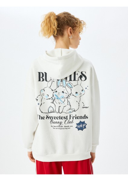 Arkası Baskılı Kapüşonlu Oversize Sweatshirt fırsatları