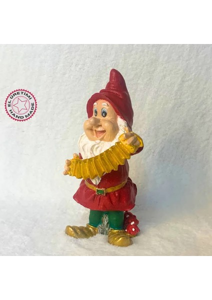 El Yapımı Yılbaşı Temalı Müzisyen Cüce Biblosu - 8 x 18 cm