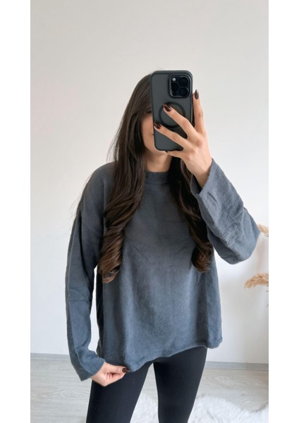 Susie Dik Yaka Basic Yumoş Kazak Antrasit