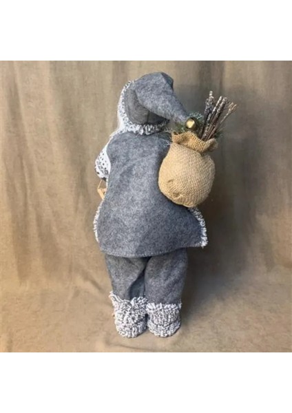 El Yapımı Yılbaşı Temalı Noel Baba ve Ahşap Kürek 2'li Dekoratif Set