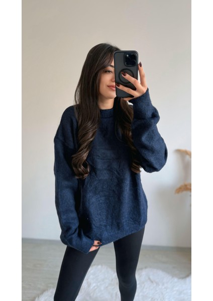 Stars Geniş Kol Basic Yumoş Salaş Kazak Lacivert indirimleri