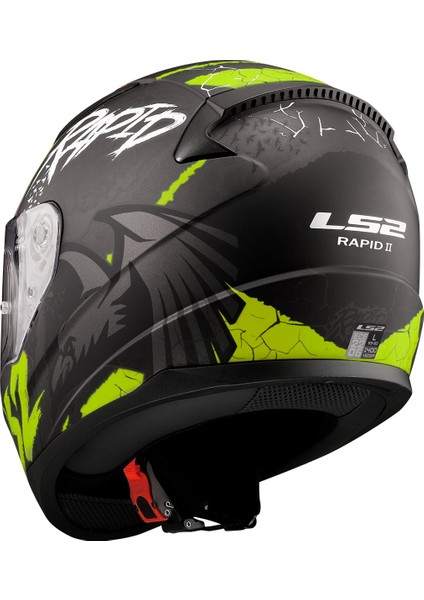 Rapıd 2 Raven Kapalı Kask Mat Siyah-Gri-Neon Sarı