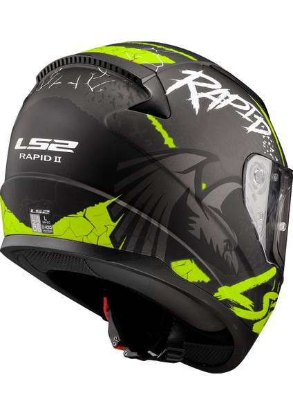 Rapıd 2 Raven Kapalı Kask Mat Siyah-Gri-Neon Sarı