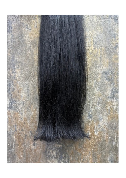 Hair 70CM Dip Uç Bir Açık Siyah Renk(#1) Özbek Saçı ,120GR 200ADET, (100% Gerçek Insan Saçı)