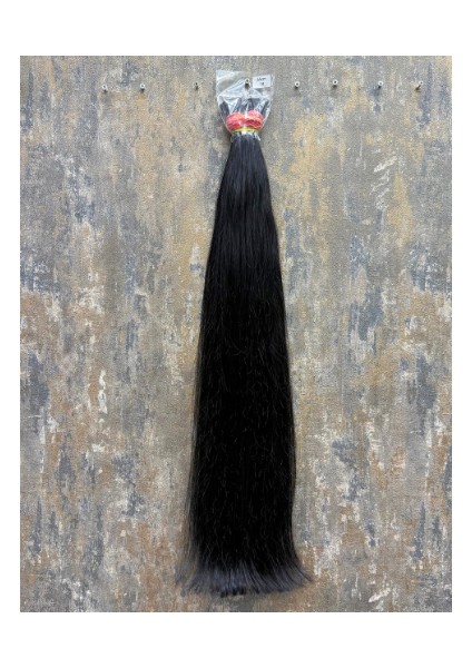 Hair 70CM Dip Uç Bir Açık Siyah Renk(#1) Özbek Saçı ,120GR 200ADET, (100% Gerçek Insan Saçı)