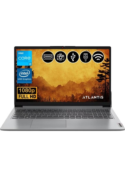 Ideapad 1 15IAU7  İ3-1215U  24GB 128GB M.2 SSD 82QD00H0TXATL8 15.6" Freedos Taşınabilir Bilgisayar