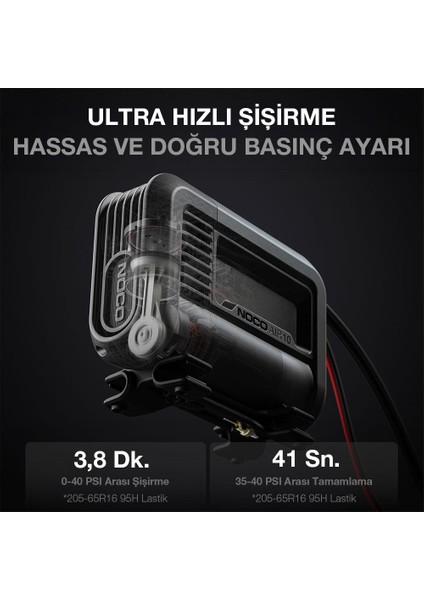 AIR10 12VOLT 60 Psı Ayarlanabilir Dijital Basınç Göstergeli Profesyonel Lastik Şişirme Pompası