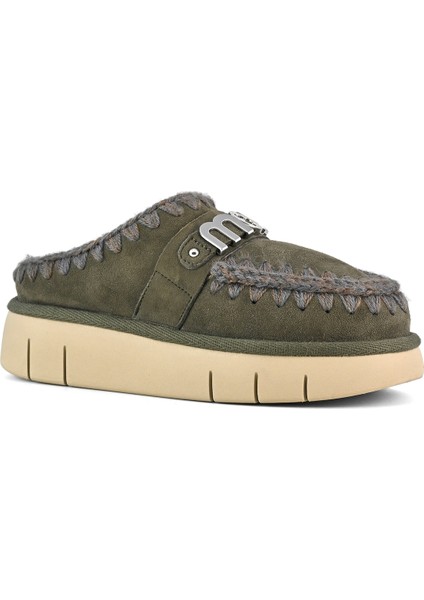 Kadın Terlik/ Panduf ( Ev ) MU.FW531001A Bkol Mou Bounce Clog Metal Logo Black Olive fiyatları