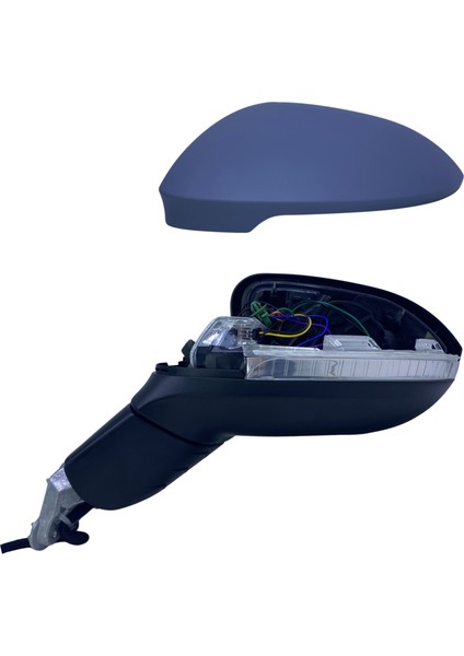 Dış Dikiz Aynası Vw Golf 8 2021-> Elektrikli, Isıtmalı, Sinyalli, Alt Aydınlatmalı, Otomatik Katlanır, Astarlı Kapak, 9 Pin