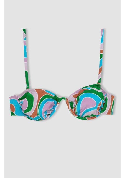 Regular Fit Desenli Bikini Üstü-Fall in Love D2637AX24HS