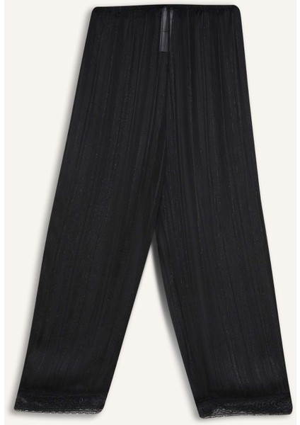 Tül Pijama Takımı Askılı Dantelli Üst Beli Lastikli Uzun Alt-Fall in Love D8684AX24WN