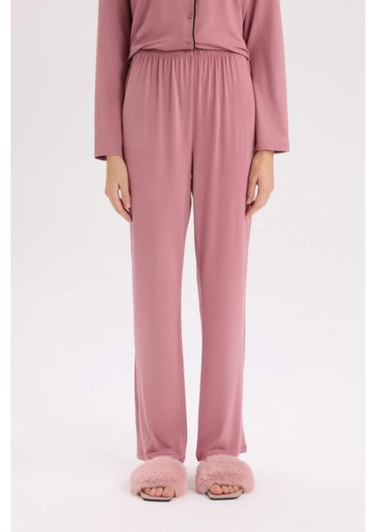 Pijama Takımı Regular Fit Uzun Kollu Üst Uzun Alt-Fall in Love E1804AX24WN