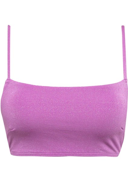 Regular Fit Parlak Kumaş Bikini Üstü-Fall in Love B7475AX24SM