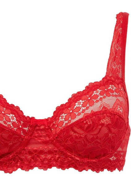Telli Dantelli Kırmızı Tişört Bra-Fall in Love E2306AX24AU