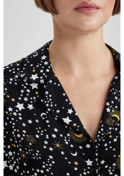 Fall in Love Viskon Uzun Kollu Pijama Üstü B0214AX23WN