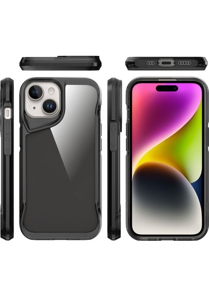 Apple iPhone 15 Kılıf Kamera Çıkıntılı Koruyucu Kalın Kristal Siyah Kılıf modelleri